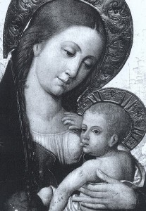 Virgen dando el pecho